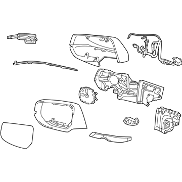 GM 23499285 Mirror Assembly, Rear Driver Side 23499285 GM Mirror Assembly, Rear Driver Side Illustration 1 of 1