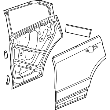GM 84710204 Door Shell, Rear Driver Side 84710204 GM Door Shell, Rear Driver Side Illustration 1 of 1
