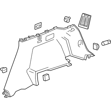 84961107 GM Lower Quarter Trim, Titanium, Rear Driver Side Illustration 1 of 1