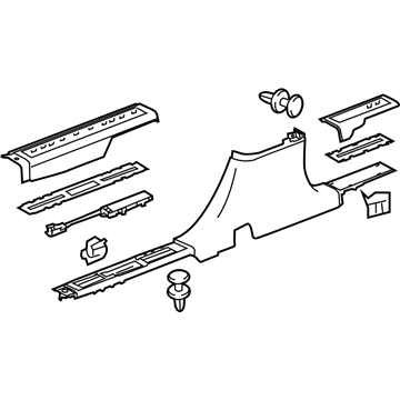 GM 20993826 Sill Trim, Black, Driver Side 20993826 GM Sill Trim, Black, Driver Side Illustration 1 of 1