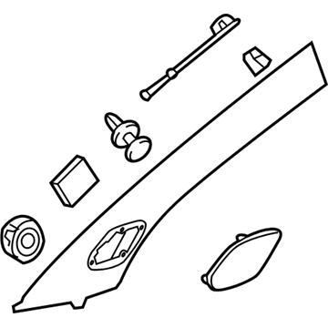 23202669 GM Windshield Pillar Trim, Titanium, Passenger Side Illustration 1 of 1