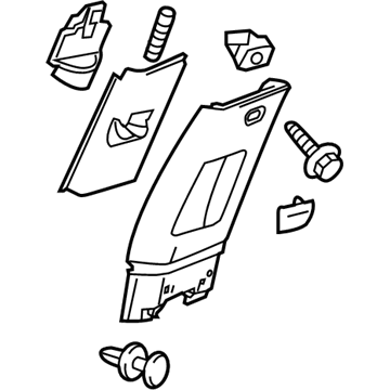 GM 23202677 Upper Center Pillar Trim, Titanium, Inner Driver Side 23202677 GM Upper Center Pillar Trim, Titanium, Inner Driver Side Illustration 1 of 1