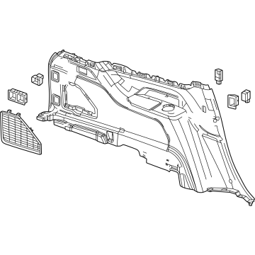 GM 85747051 Panel Assembly-Quarter Lower Rear Trim *Backen Blackk 85747051 GM Panel Assembly-Quarter Lower Rear Trim *Backen Blackk Illustration 1 of 1