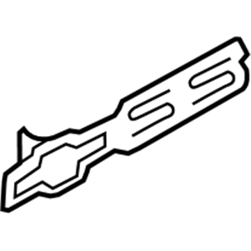 GM 15970086 Nameplate, Outer, Stainless Steel 15970086 GM Nameplate, Outer, Stainless Steel Illustration 1 of 1