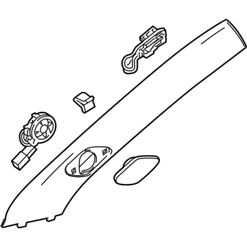 GM 22848319 Windshield Pillar Trim, Black, Passenger Side 22848319 GM Windshield Pillar Trim, Black, Passenger Side Illustration 1 of 1