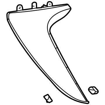 GM 84885001 Side Spoiler, Black, Driver Side 84885001 GM Side Spoiler, Black, Driver Side Illustration 1 of 1
