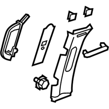 GM 20986782 Upper Center Pillar Trim, Gray, Driver Side 20986782 GM Upper Center Pillar Trim, Gray, Driver Side Illustration 1 of 1