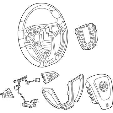 39109188 GM Steering Wheel, Black Illustration 1 of 1
