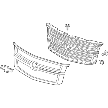 GM 84724082 Grille Assembly, Front Upper 84724082 GM Grille Assembly, Front Upper Illustration 1 of 1