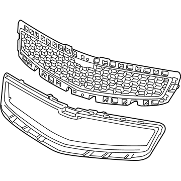 20768837 GM Center Grille, Black Illustration 1 of 1