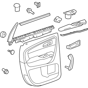 GM 22854949 Door Trim Panel, Titanium, Rear Driver Side 22854949 GM Door Trim Panel, Titanium, Rear Driver Side Illustration 1 of 1