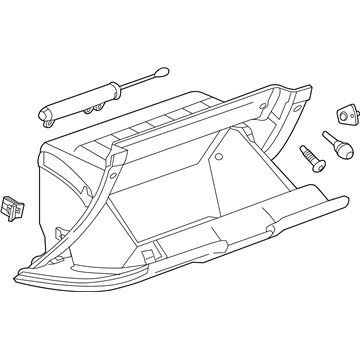 GM 22972489 Glove Box Assembly, Black 22972489 GM Glove Box Assembly, Black Illustration 1 of 1