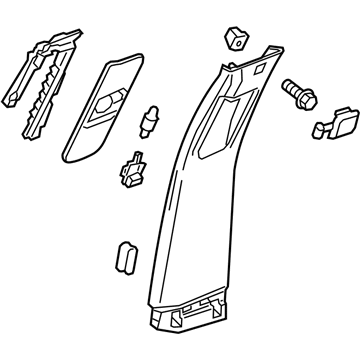23216632 GM Upper Center Pillar Trim, Black, Driver Side Illustration 1 of 1