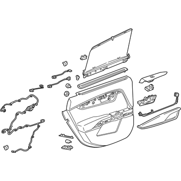 GM 22952357 Door Trim Panel, Rear Passenger Side 22952357 GM Door Trim Panel, Rear Passenger Side Illustration 1 of 1