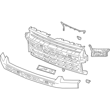 GM 84960934 Grille, Black, Front 84960934 GM Grille, Black, Front Illustration 1 of 1