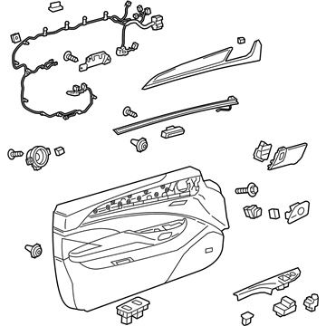 GM 23242424 Door Trim Panel, Black, Front Driver Side 23242424 GM Door Trim Panel, Black, Front Driver Side Illustration 1 of 1