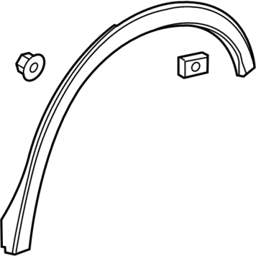 85109286 GM Wheel Opening Molding, Black, Rear Driver Side Illustration 1 of 1