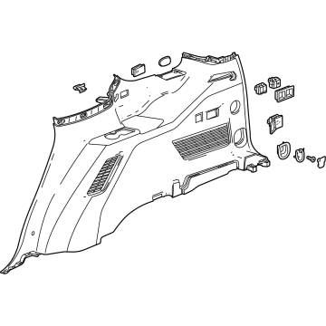 GM 84772055 Lower Quarter Trim, Black, Rear Passenger Side 84772055 GM Lower Quarter Trim, Black, Rear Passenger Side Illustration 1 of 1