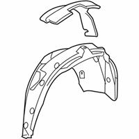 Chevrolet Equinox Fender Splash Shield - 15231778 Wheelhouse Liner, Rear Passenger Side
