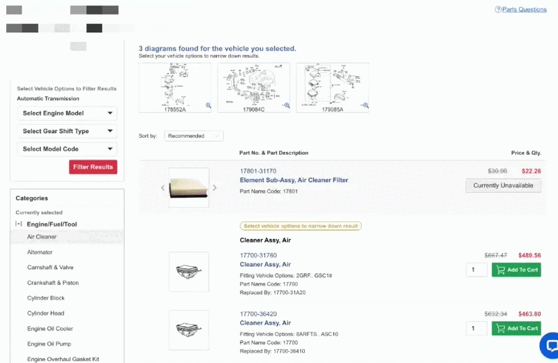 The part I'm looking for has multiple listings, what do I do?